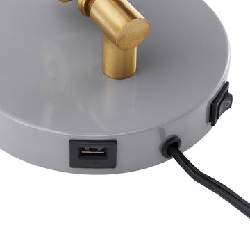 Lisa 18" Swing Arm Modern Midcentury Iron USB Charging Port LED Sconce - JONATHAN Y